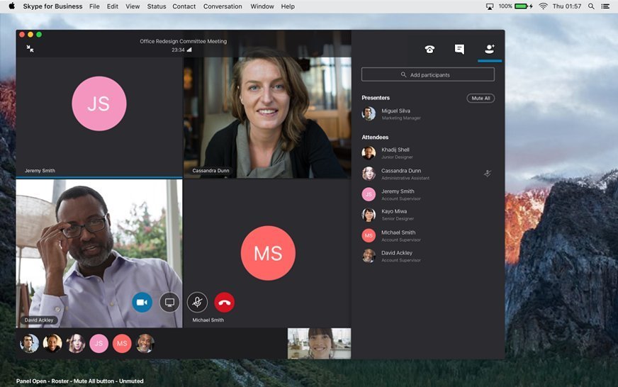 skype for business desktop mac